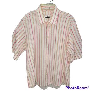 Striped short sleeve button down